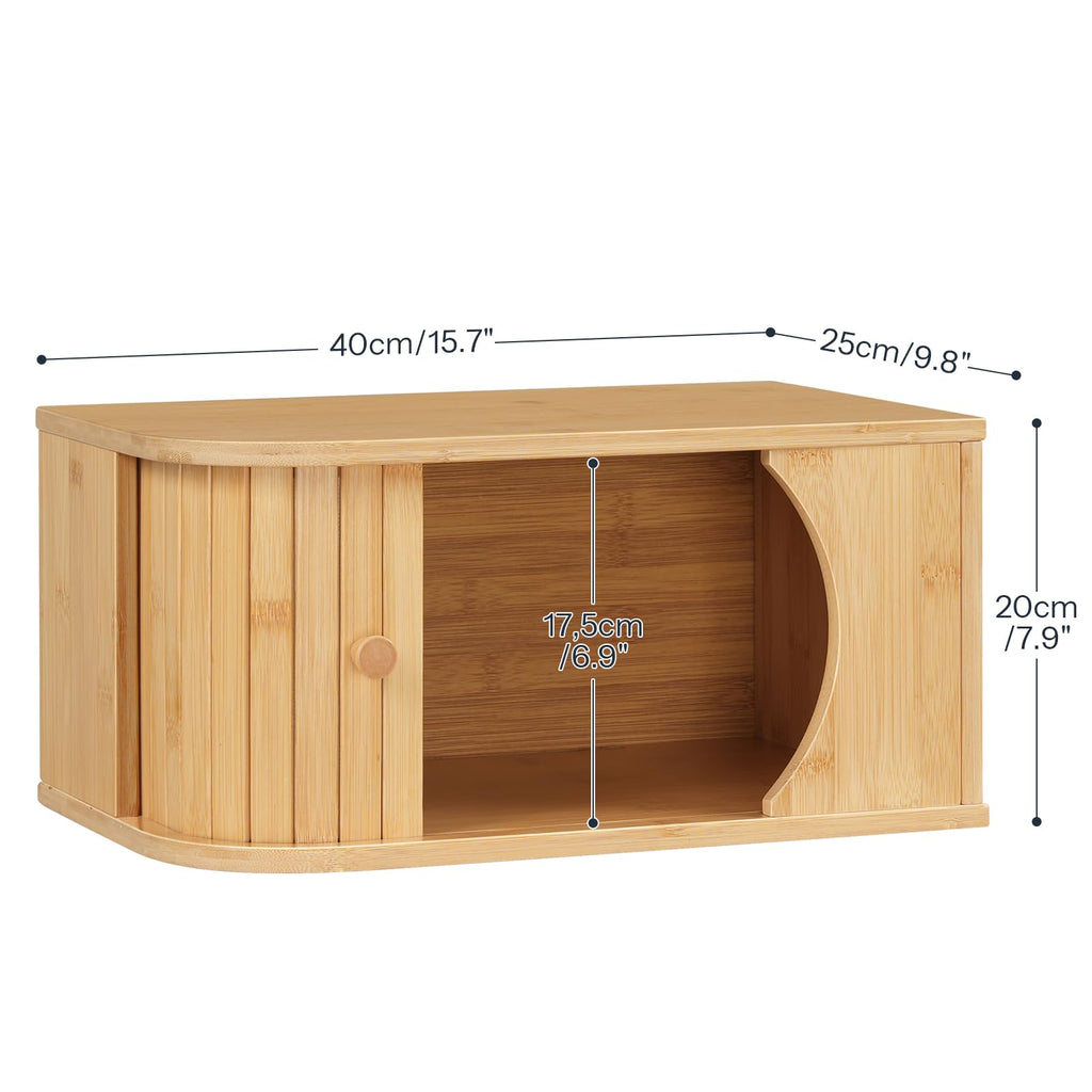 Bamboo Countertop, Roll Top, Bread Storage Container, Corner, Natural