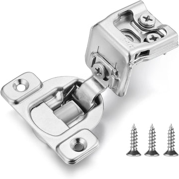 (4 Pack) 1-1/2 Inch Overlay Soft Close Cabinet Hinges, Kitchen Concealed Hinges for Face Frame Door, European Hinges