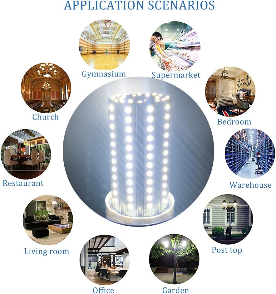 ZP 2 Pack Led Light Bulb 500W Equivalent 7500 Lumen 5000K E26/E27 Medium Base 60W led Bulb for Outdoor Indoor Lamp