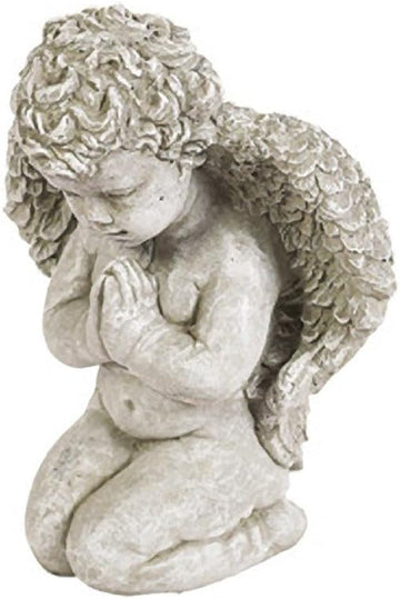 Rock Stoneworks Medium Praying Angel Concrete Garden Statue- 13in Tall