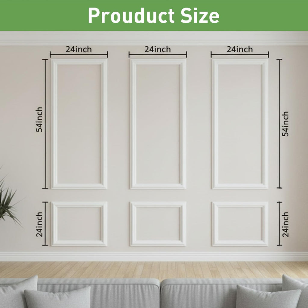 Pre Cut Wall Molding Kit, 3 Set Wainscoting Panels Peel and Stick