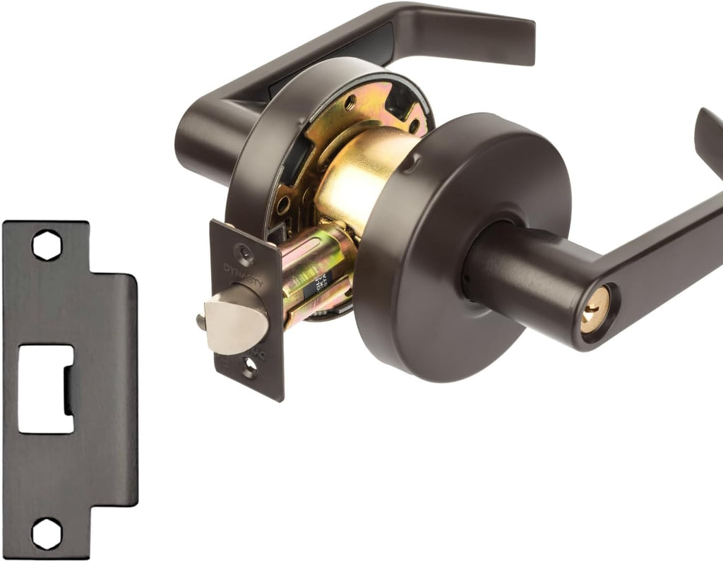 Commercial Door Lock Keyed Lever Lockset, ADA Compliant, Grade 2 Heavy Duty Door Handle with Lock , Entry - Door Lever