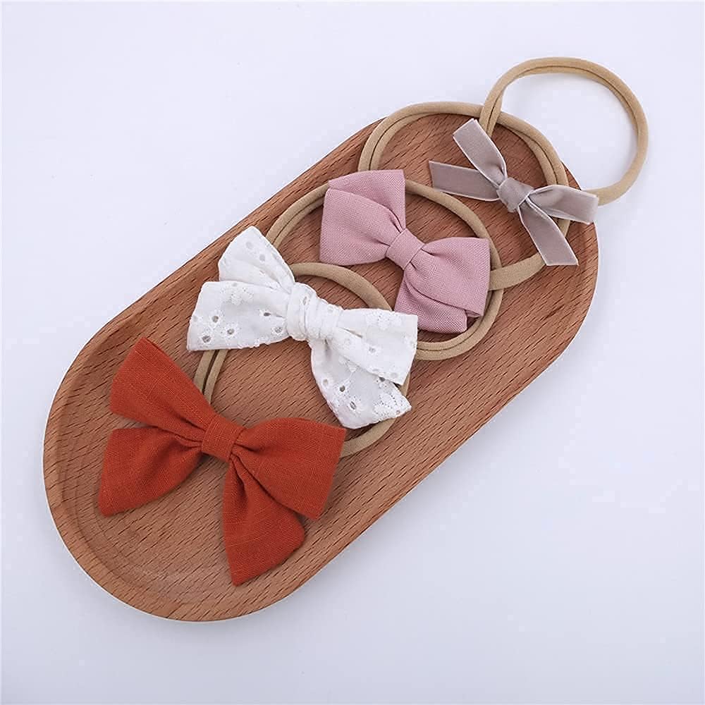 Baby Headband with Bows for Newborn Toddler,Hair Bow Elastic Nylon Headbands Hairbands for Baby Girls Infant Hair