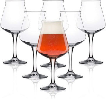 Teku 3.0 Tulip Craft Beer Glasses - the Original, Non-Nucleated, Glass for Tasting Beer, Italian Made, 14.2ounce, Set