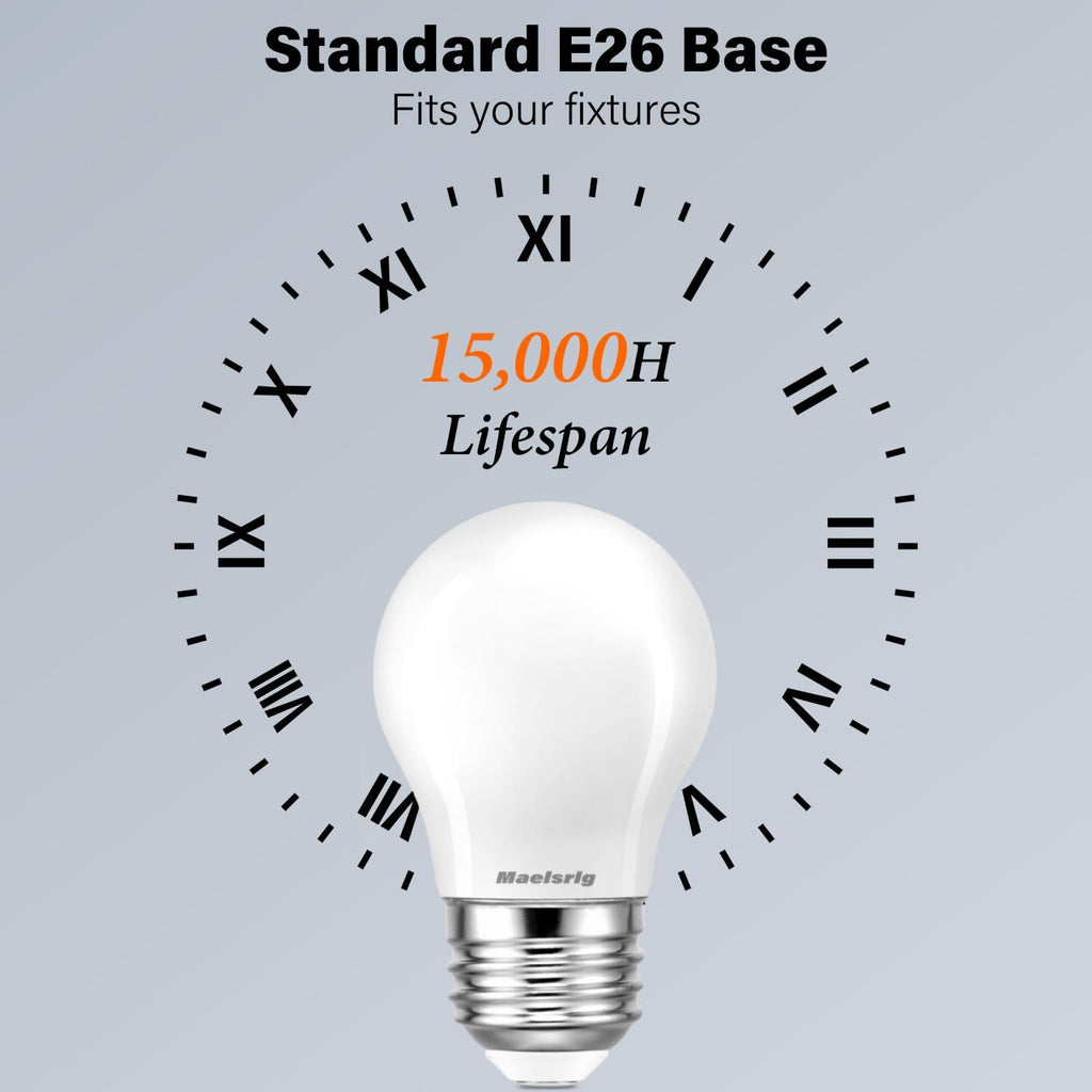 25 Watt Light Bulbs Soft White 2700K, Dimmable, 2W 200 Lumen LED Bulb, E26 Medium Base, 120V, A15 Frosted, Pack of 6