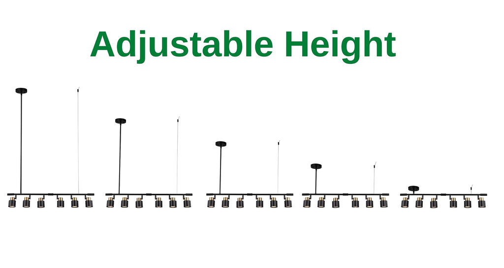 6 Light Track Lighting Kit, Matt Black Brass Finish Adjustable Height with Moden Flush Mount Ceiling Spotlight
