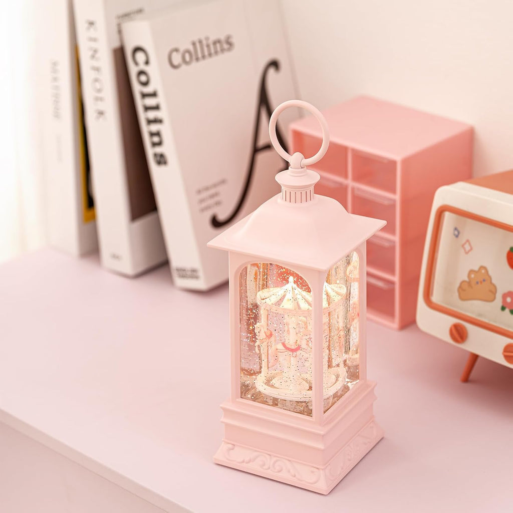 Light Carousel Decor Horse Snow Globes Music Box Xmas Gifts for Girls Women