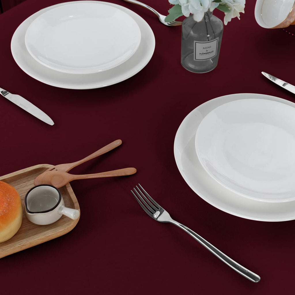 2 Pack Burgundy Tablecloths 60x102 Inch for 6 Feet Rectangle Tables