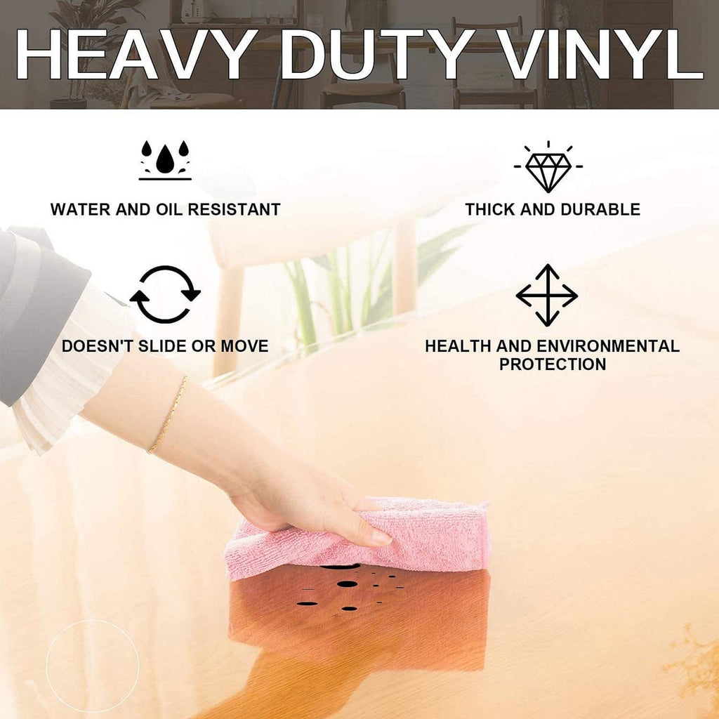 Clear Round Table Cover Protector 22 Inch, 1.5mm Vinyl Desk Cover