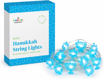Hanukkah LED String of Lights and Dreidel Designs 10 Feet with 40 Lights (Single) - Set of 40