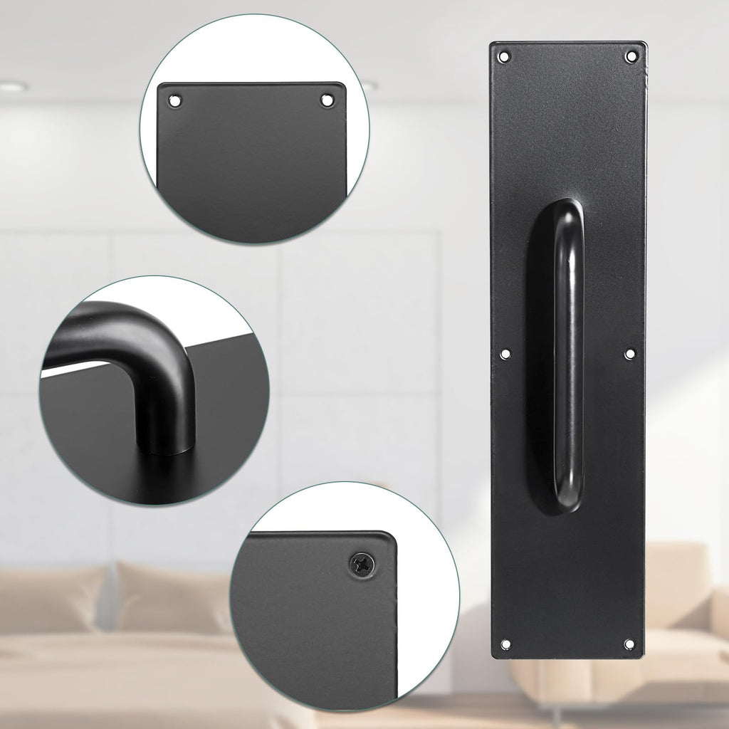 1 Set 16" Stainess Steel Door Handle Pull Push Plate Handle,Black