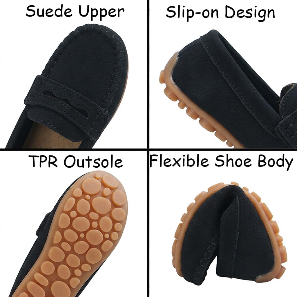 Toddler Boys Girls Slip On Loafers Dress Shoes Casual Moccasins