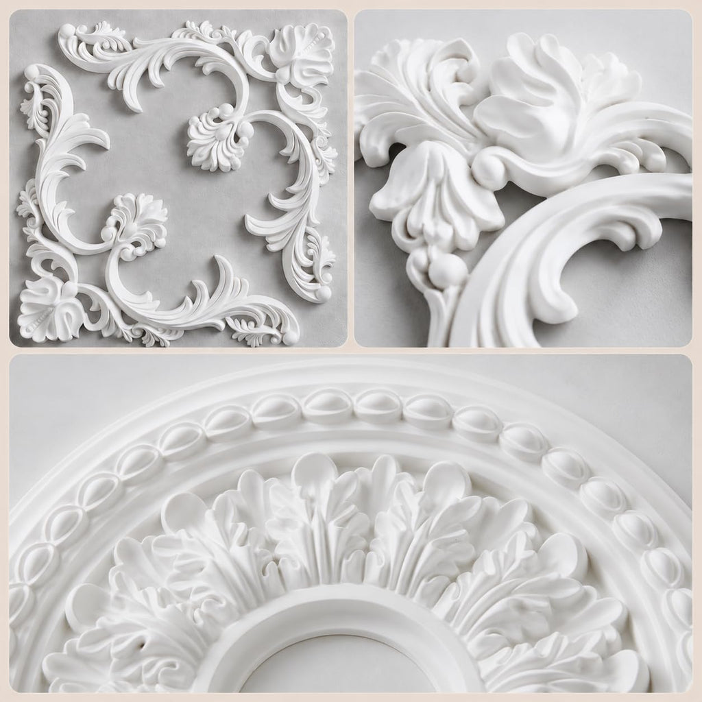 40 Inch Ceiling Medallion for Chandelier, 4-Piece Molding Kit