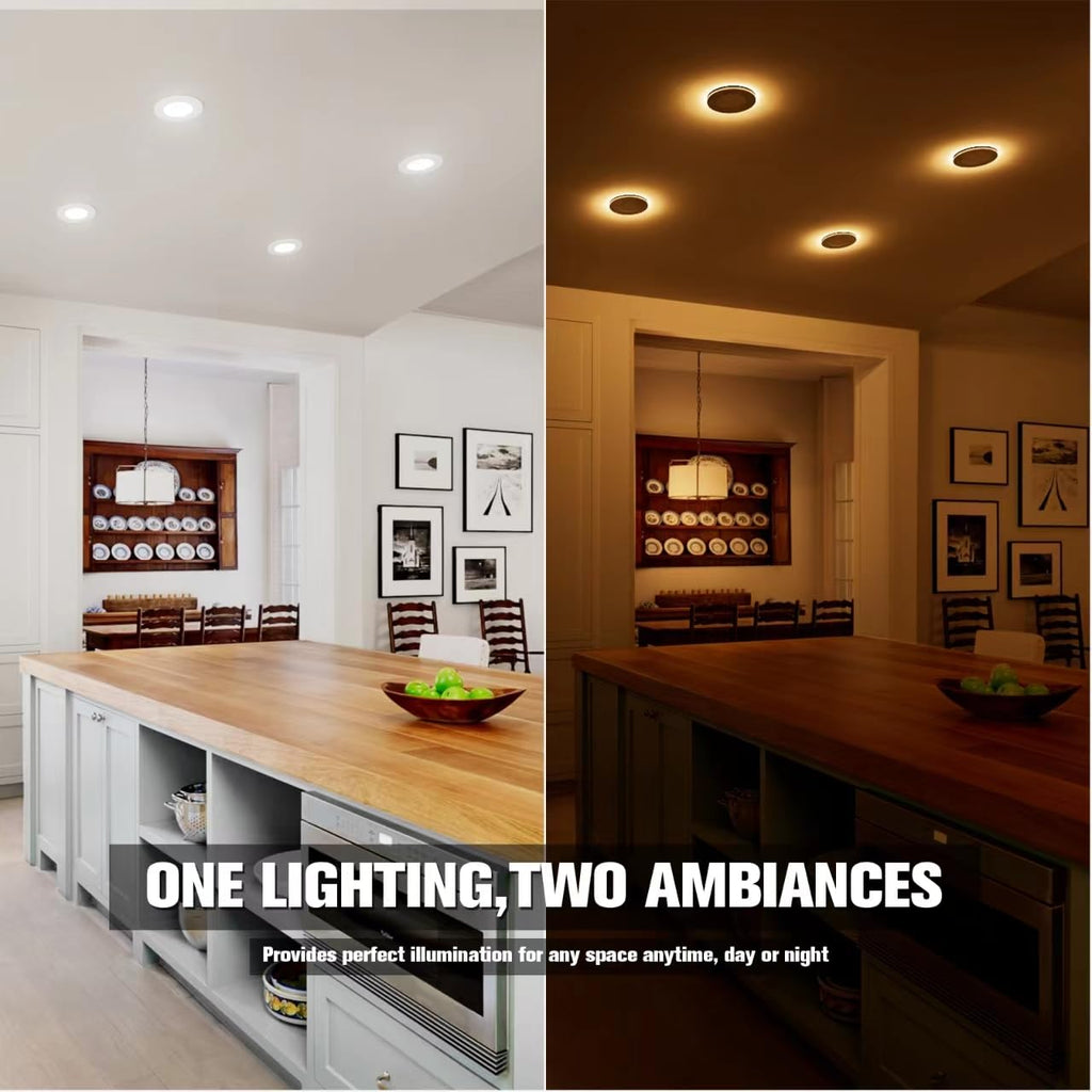 24 Pack 4 Inch 5CCT Recessed Light with Night Light