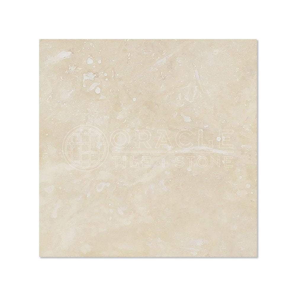 Ivory (Light) Travertine 4 X 4 Field Tile, Filled & Honed
