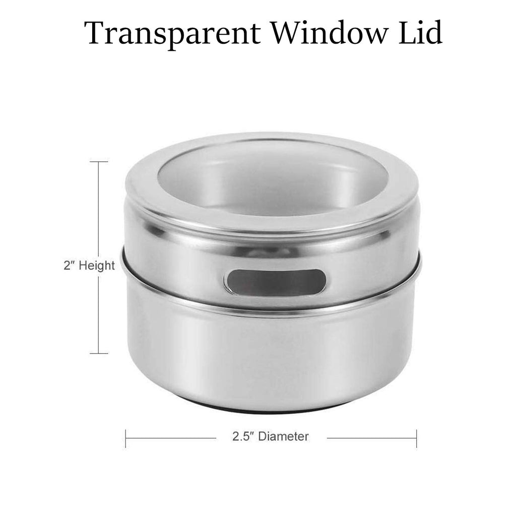 Magnetic Spice Jars, 12 Pcs Wall Mounted Spice Tins with Labels