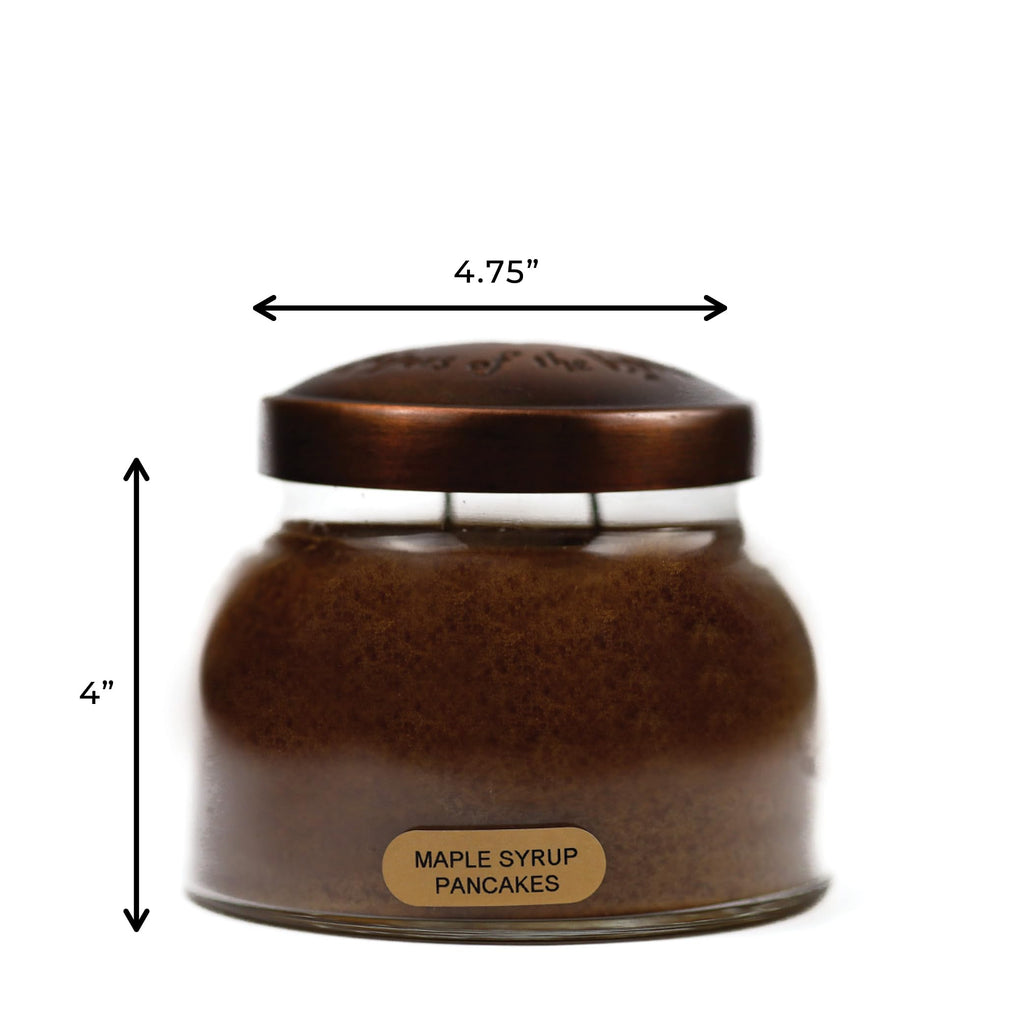 Maple Syrup Pancakes Mama Scented Glass Jar Candle (22oz) with Lid & True to Life Fragrance Made in USA
