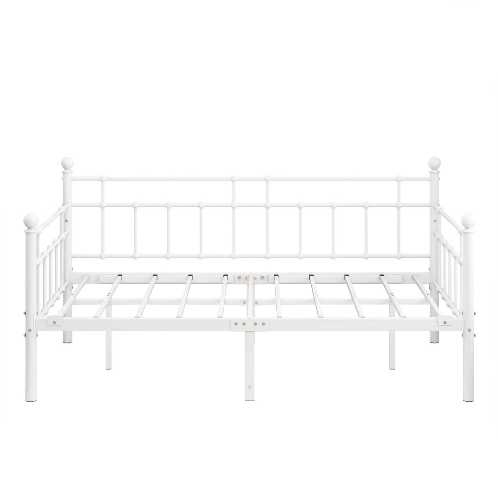 Metal Daybed Frame Twin Size Platform Sofa Bed Day Bed, White