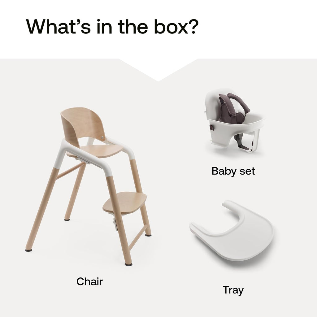 Giraffe Wooden Baby High Chair - Adjustable in 1 Second, Ergonomic Easy-Clean Highchair, Suitable from Birth (Newborn