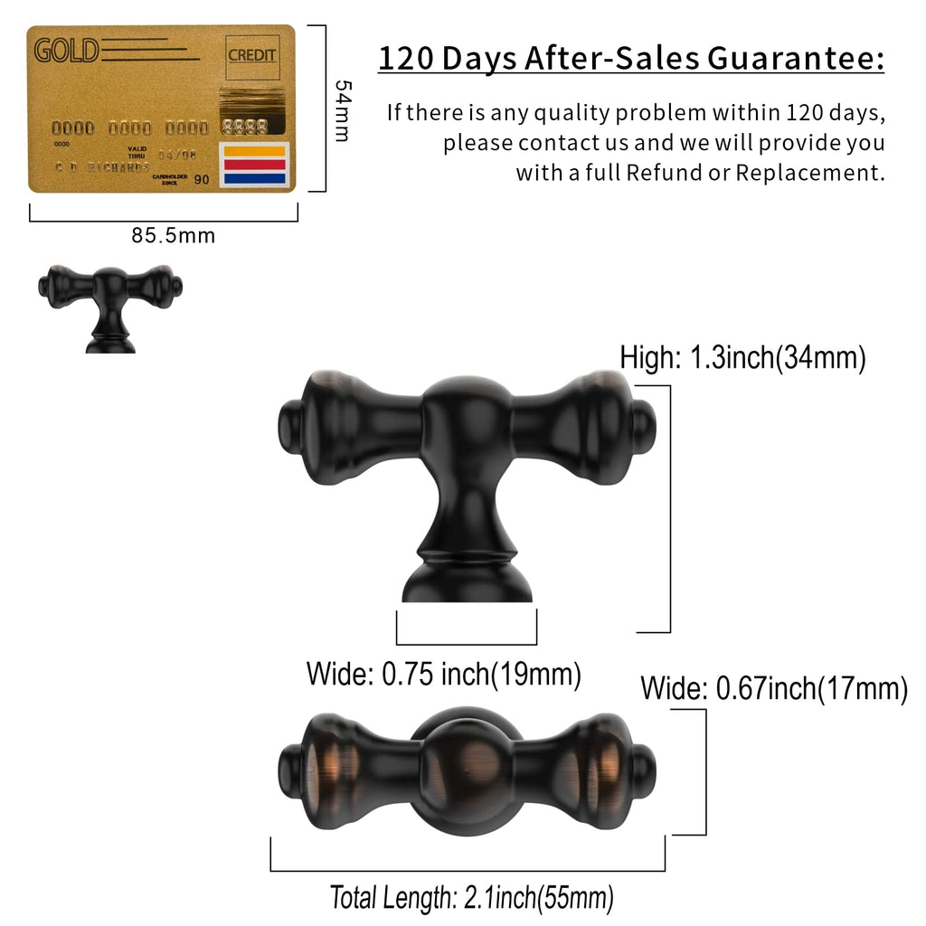 20 Pack Oil Rubbed Bronze Kitchen Cabinet Knobs 2.1 Inch(53mm) Single Hole Cabinet Handles Dresser Knobs Drawer Knobs