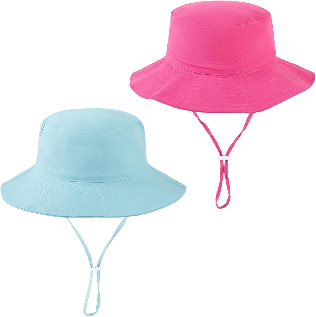 Pack Kids Toddler Sun Hat Summer UPF 50+ Wide Brim Adjustable Beach Hats for Boys Girls Years