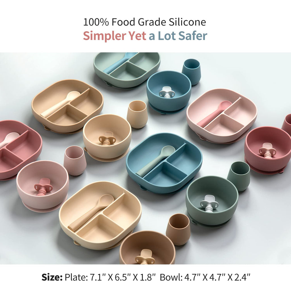 Silicone Baby Feeding Set Eating Essential Baby Led Weaning Supplies