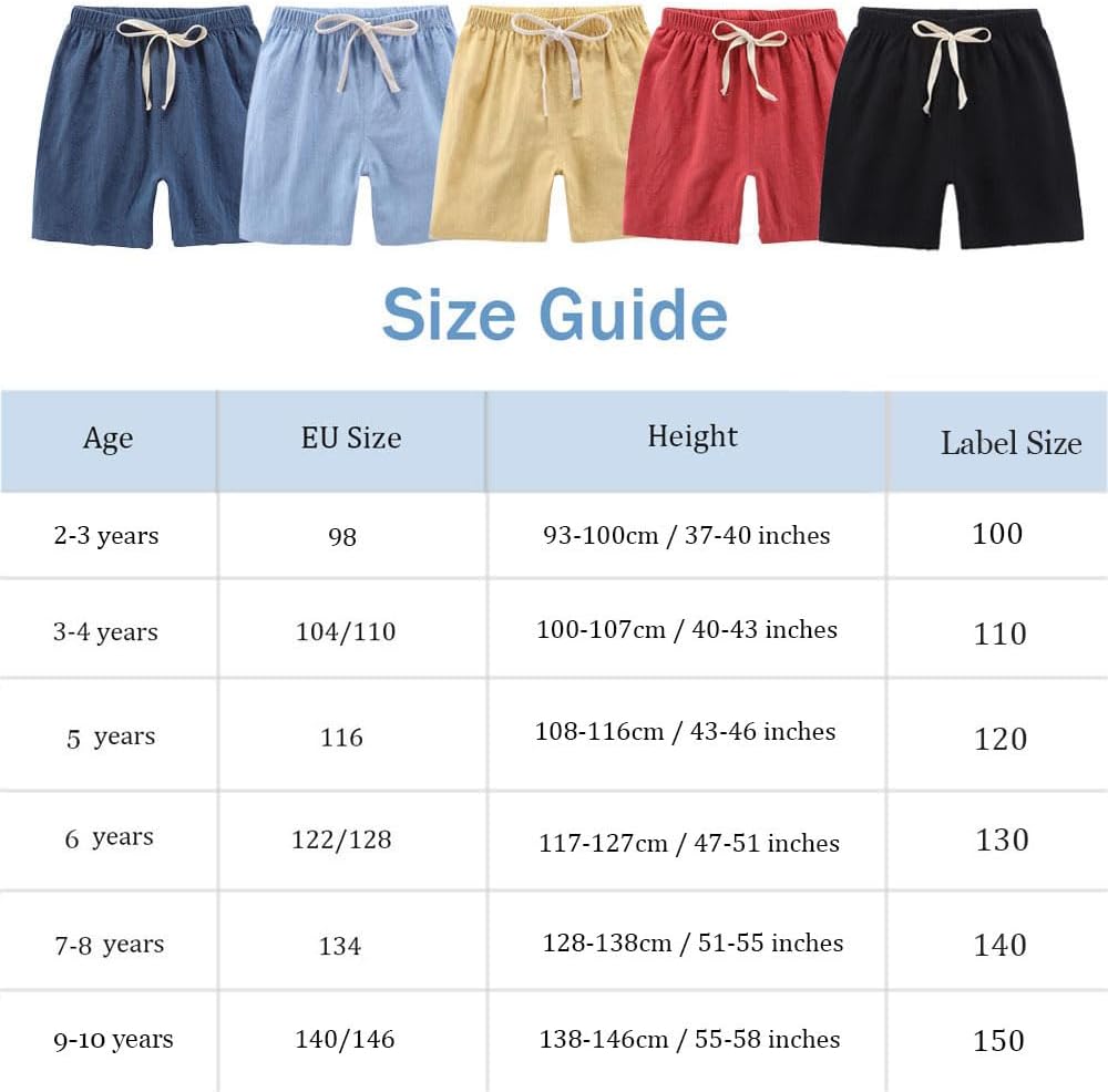 Boys' Summer Shorts Cotton, Pack of 4