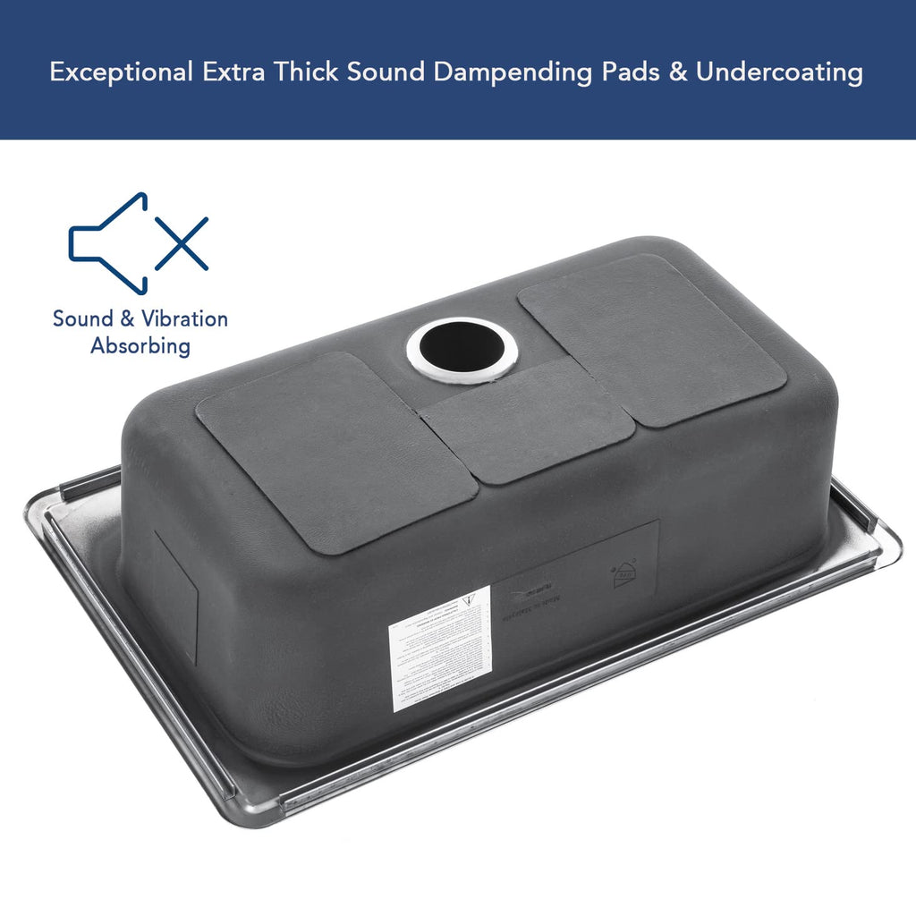 CozyBlock 33" x 22" 50/50 Double Bowl Drop- Sink with Strainer