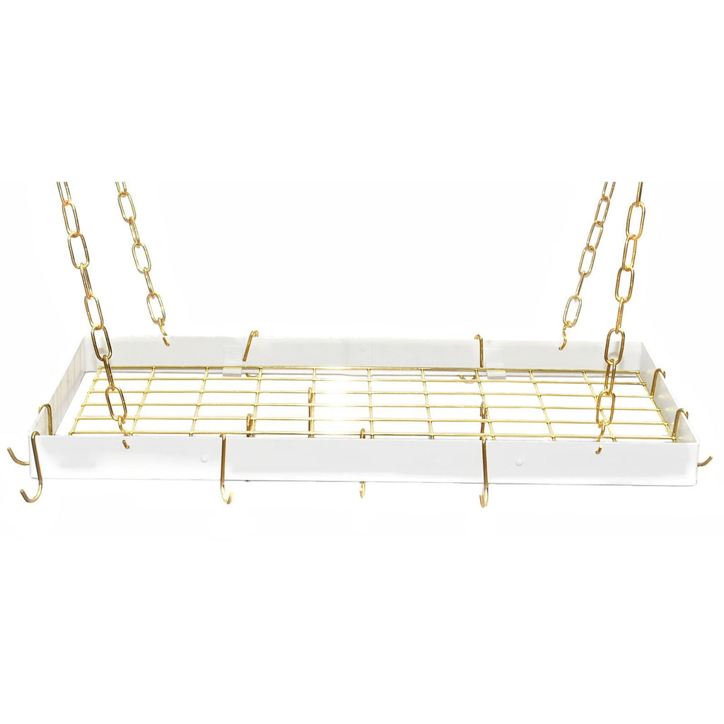 Rectangle Pot Rack - Hammered Copper with Black Grid