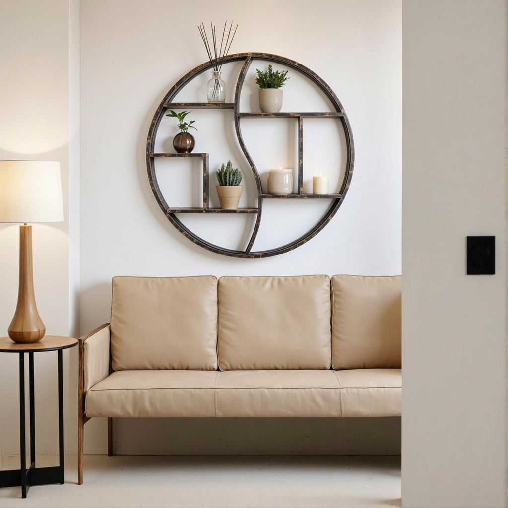 Round Wall Shelf, Decorative Circle Floating Shelves