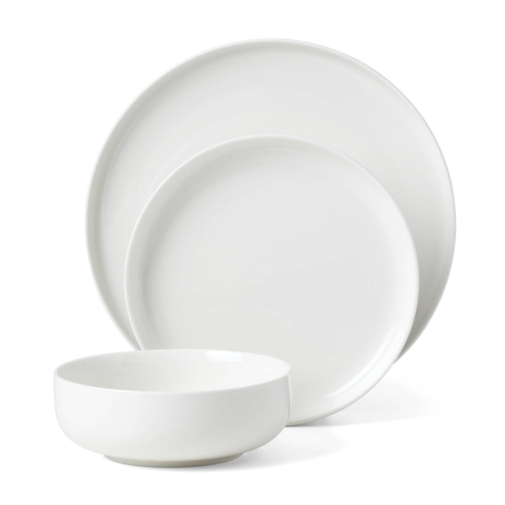 24 Seven White Porcelain 18-Piece Dinnerware Set for 6