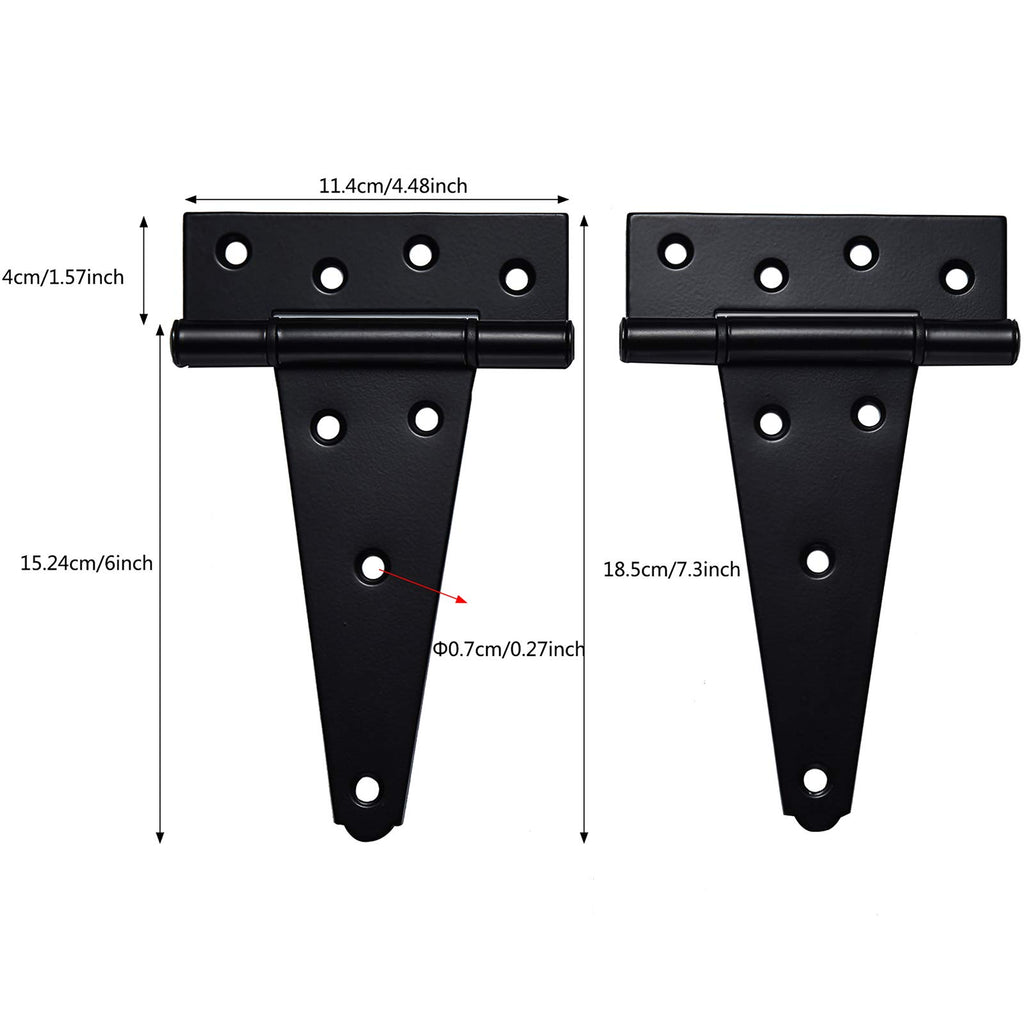 Gate Hardware Kit Heavy Duty, with Self Locking Gate Latch, 6 inch T Strap Gate Hinges and 10 inch Gate Door Handle
