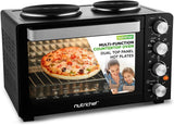 2-in-1 Convection Oven & Cooker - 30 Quart, 1500W Multi-Function Kitchen Oven with Dual Hot Plates, 