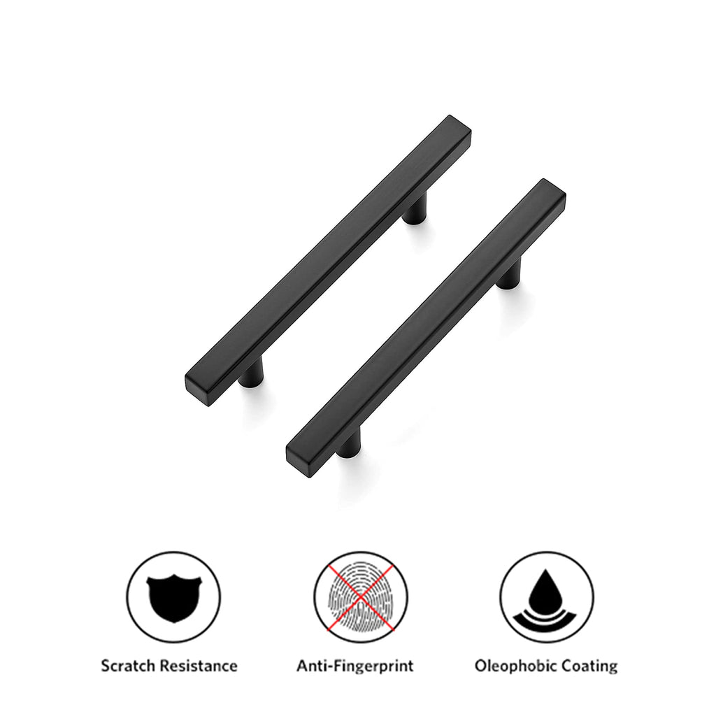 Matte Black Cabinet Hardware Square Pulls, 3.75 Inch, 35 Pack