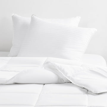 Cooling Gel Queen Pillows Set of 2-100% Cotton Cover, Soft Gel-Fiber Filling, Bed Pillows for All Sleepers, Odorless