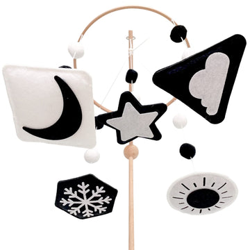 Montessori Mobile, Black and White Baby Crib Mobile, Neutral Nursery Mobile Decoration for Pack N Play, for Baby Boy