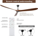 88" Ceiling Fan, Extra Large No Lights, 3 Wood Walnut Blades, DC Motor, Reversible Propeller Outdoor Ceiling Fan for Patios, Exterior House Porch, Farmhouse Gazebo with Remote Control A101-B0D9815C7D