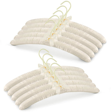 Padded Hanger for Sweaters - 17 Inch Extra Large Heavy Duty Satin Covered Coat Hangers No Shoulder Bump for Women