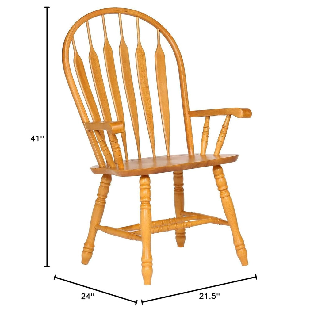 Comfort Dining Arm Chair, 41", Light Oak