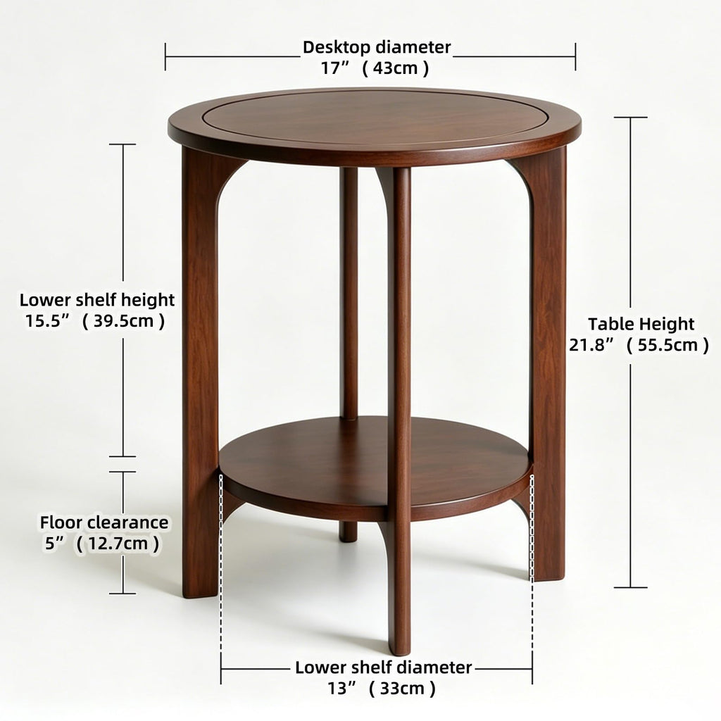 Solid Wood Round Side Table