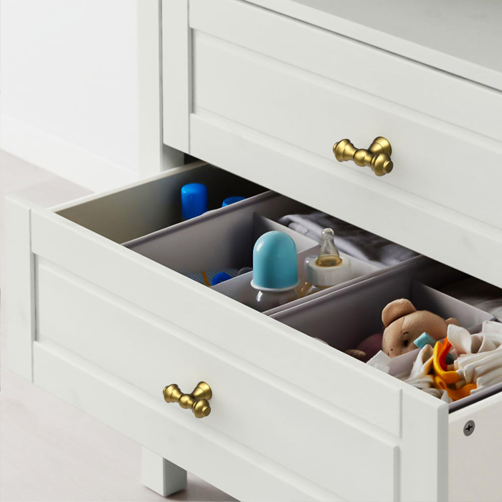 10 Pack Vibrant Brushed Moderne Brass Cabinet Pulls Heavy-Duty Solid Kitchen Cabinet Knobs Drawer Hardware s Cabinets