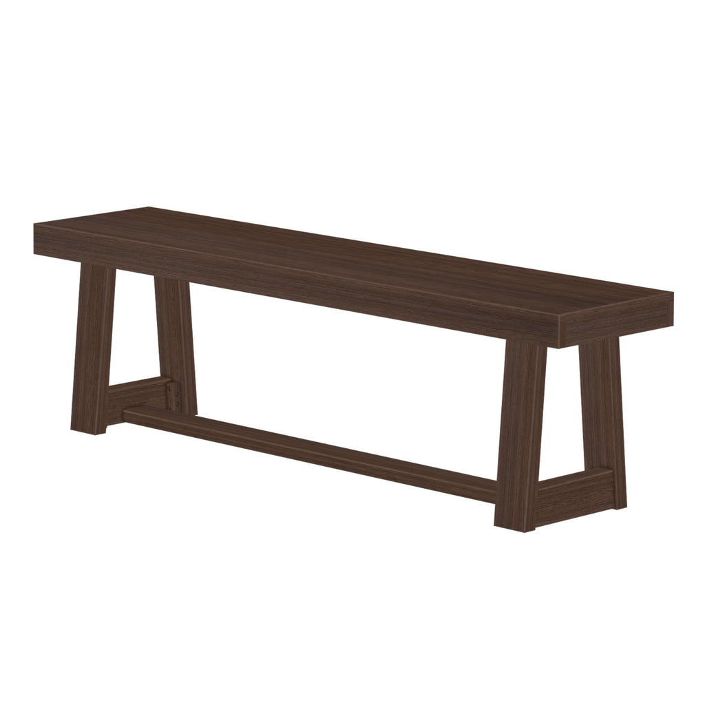 Classic Dining Bench, 60 Inch, Walnut Wirebrush