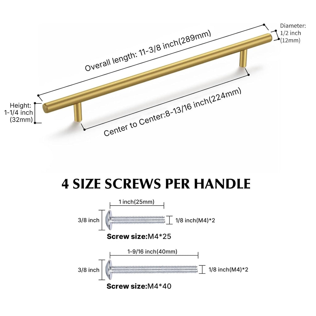 60 Pack 8-4/5in Gold Cabinet Handles Cabinet Handles