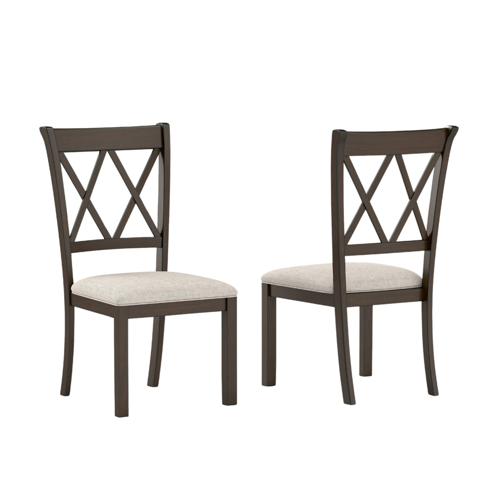 Windvale Fabric Upholstered Dining Chair, Set of 2, Espresso