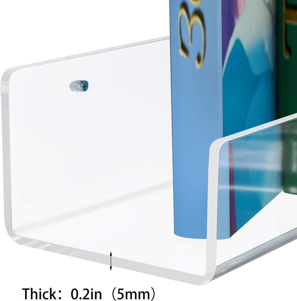 24" Acrylic Floating Nursery Kids Bookshelf Wall Shelf 4 Packs