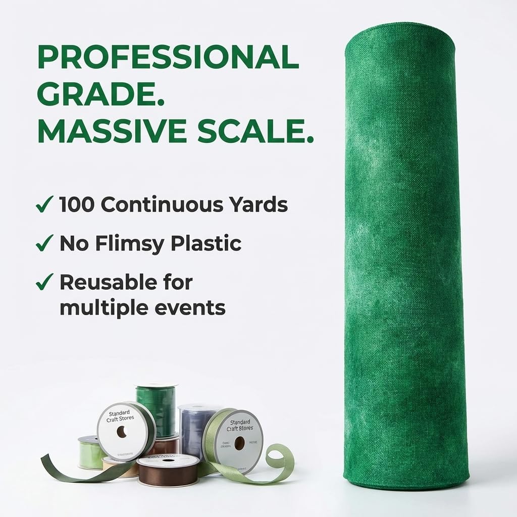 Green Mottled Gossamer Fabric Roll, 19" Wide x 100 Yard roll, Sheer Fabric for Wedding Decorations, Baby Shower