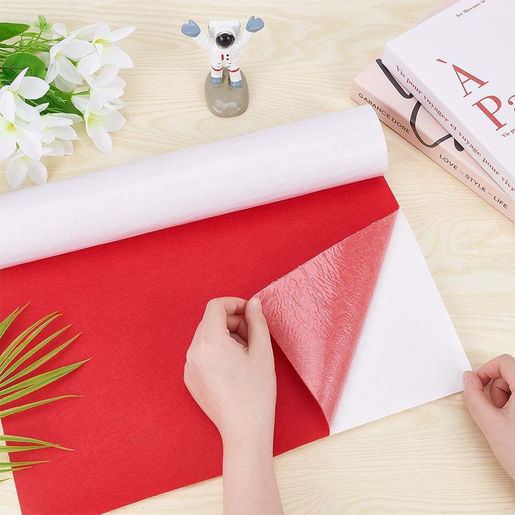 15.7" x 78.7" Red Self-Adhesive Felt Fabric, 1mm Thick