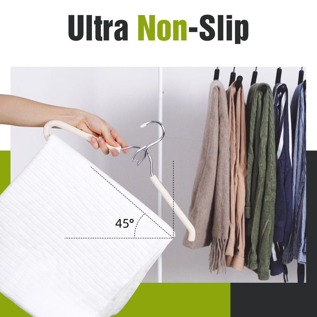 Foam Sponge Padded Non Slip No Crease Clothing Suit Pants Hangers Beige 5