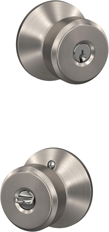 Bowery Keyed Entry Door Knob, Interior/Exterior, Satin Nickel