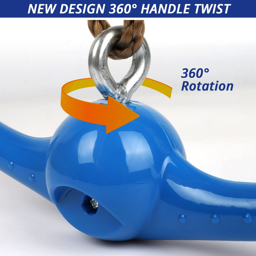 Ninja-Twister Swing Spins Set: Slackline Attachments - 360° Handle Twist-Spin Flips Toy Activate Ninja Powers Warrior